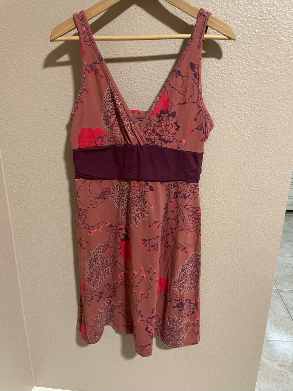 Patagonia Margot Rose and Plum Printed Organic Cotton Dress